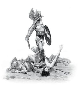 Gladiators, combatants at games
